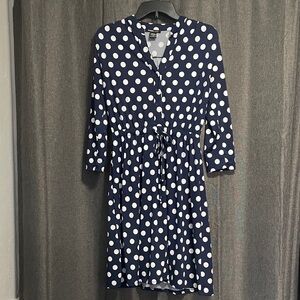 Robert Louis Blue and White Polka Dot Dress